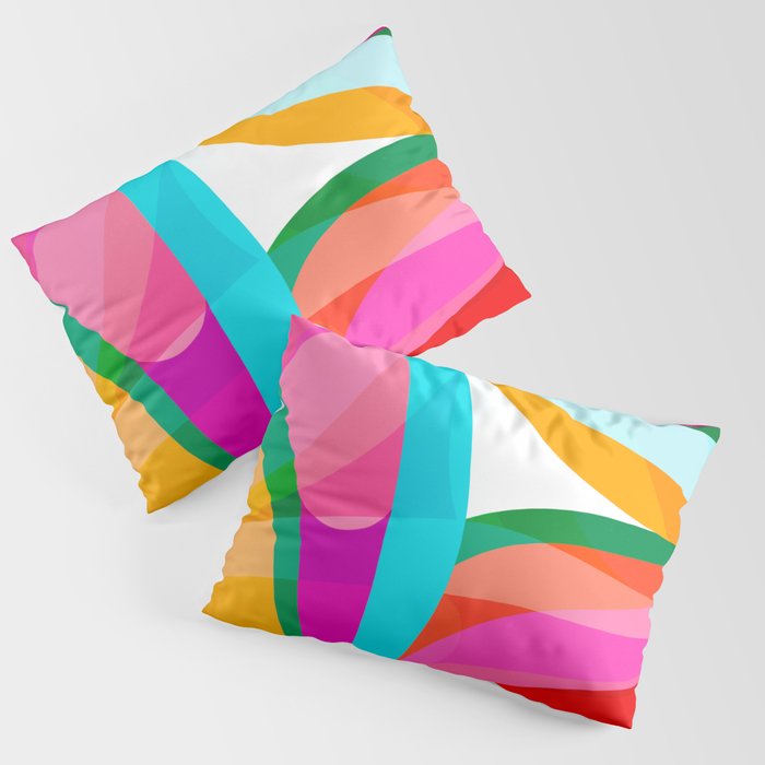 Colorful Mid Century Abstract 3 Pillow Sham Gallery Image 1