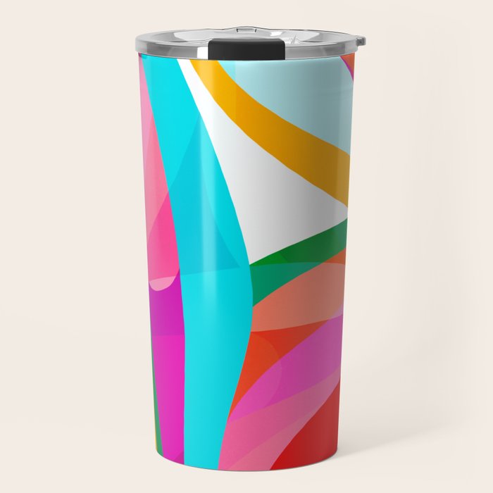 Colorful Mid Century Abstract 3 Travel Mug Gallery Image 1