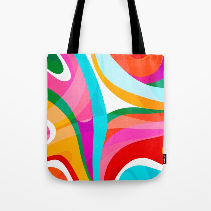 Colorful Mid Century Abstract 3 Tote Bag Gallery Image 1