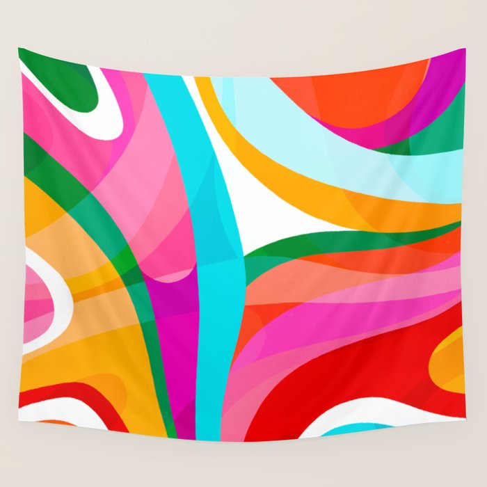 Colorful Mid Century Abstract 3 Wall Tapestry Gallery Image 4