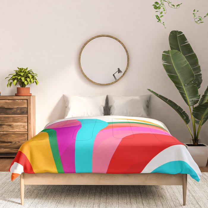 Colorful Mid Century Abstract 3 Comforter Gallery Image 3