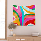 Colorful Mid Century Abstract 3 Wall Tapestry Gallery Image 2