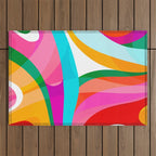 Colorful Mid Century Abstract 3 Outdoor Rug Gallery Image 1