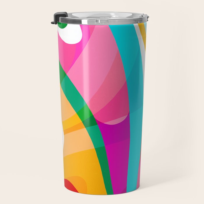 Colorful Mid Century Abstract 3 Travel Mug Gallery Image 3