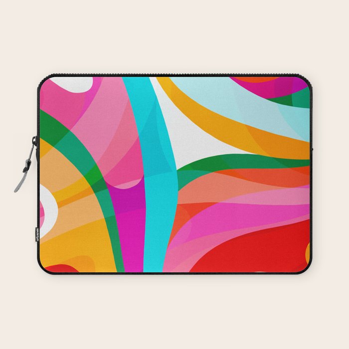 Colorful Mid Century Abstract 3 Laptop Sleeve Gallery Image 1