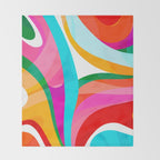 Colorful Mid Century Abstract 3 Throw Blanket Gallery Image 2