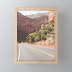 Road Trough Zion National Park Photo | Colors Of Utah Landscape Art Print | USA Travel Photography Mini Art Print Gallery Image 1