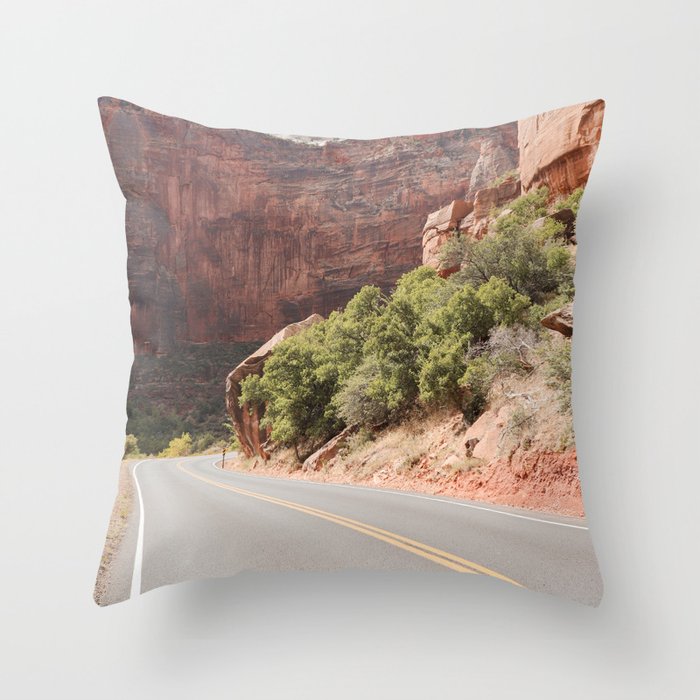 Road Trough Zion National Park Photo | Colors Of Utah Landscape Art Print | USA Travel Photography Throw Pillow Gallery Image 6