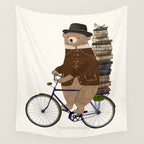 an educated bear Wall Tapestry Gallery Image 4
