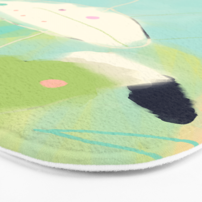 minimal floral abstract art Bath Mat Gallery Image 3
