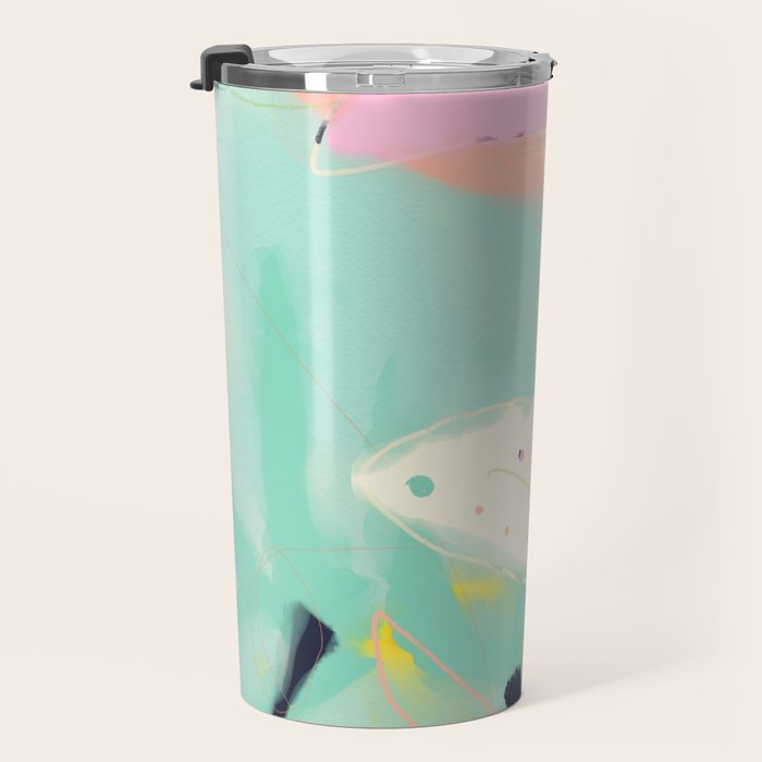 minimal floral abstract art Travel Mug Gallery Image 3