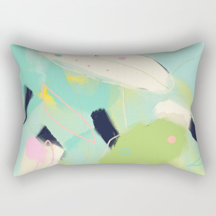 minimal floral abstract art Rectangular Pillow Gallery Image 1