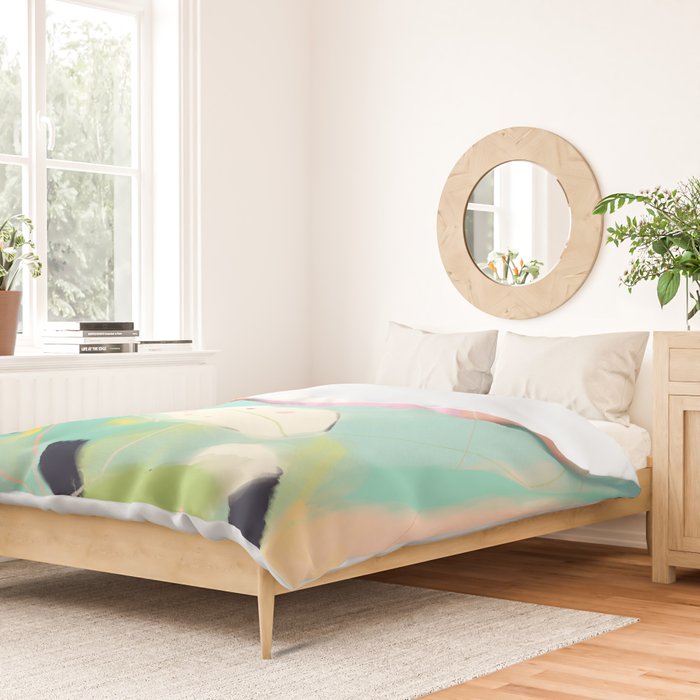 minimal floral abstract art Duvet Cover Gallery Image 2