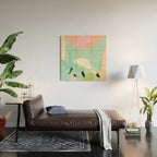 minimal floral abstract art Wood Wall Art Gallery Image 2