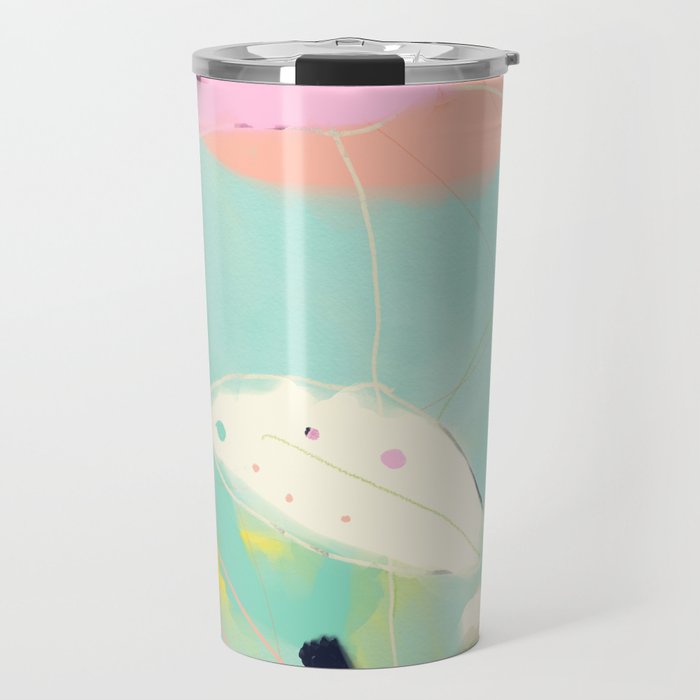 minimal floral abstract art Travel Mug Gallery Image 1