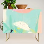 minimal floral abstract art Credenza Gallery Image 1