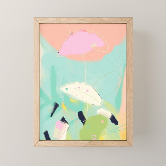 minimal floral abstract art Mini Art Print Gallery Image 1