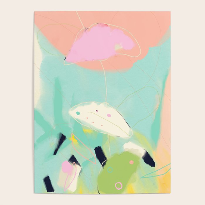 minimal floral abstract art Poster Gallery Image 4