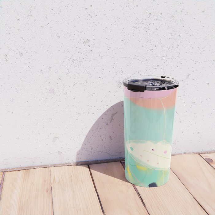 minimal floral abstract art Travel Mug Gallery Image 4