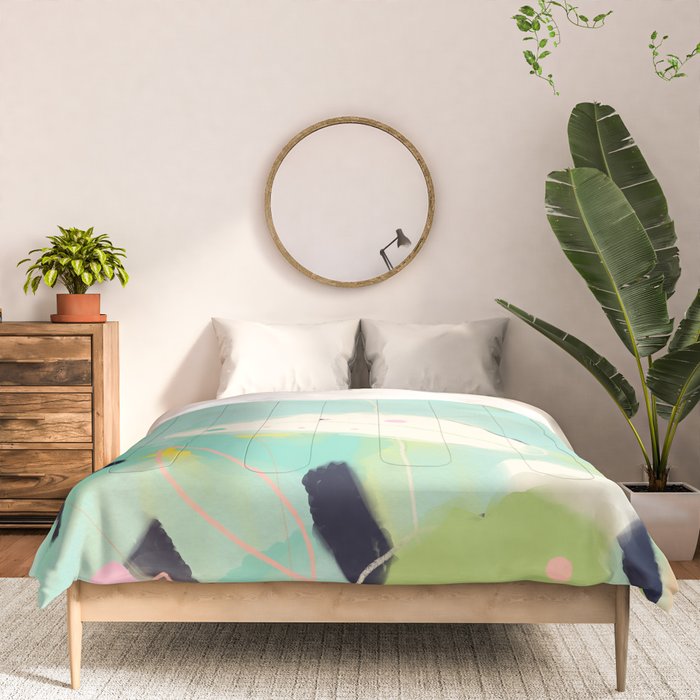 minimal floral abstract art Comforter Gallery Image 3