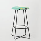 minimal floral abstract art Stool Gallery Image 1