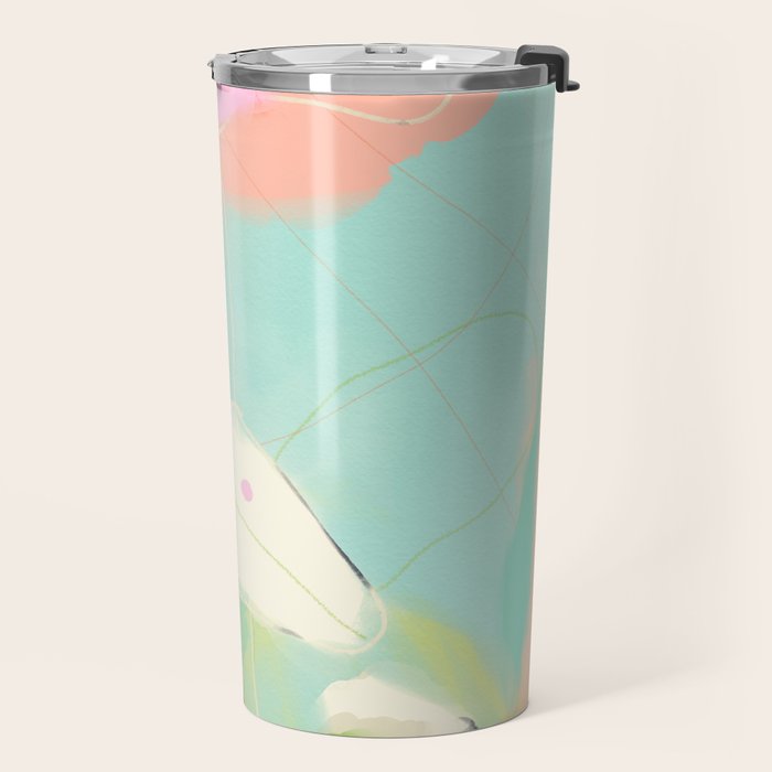 minimal floral abstract art Travel Mug Gallery Image 2