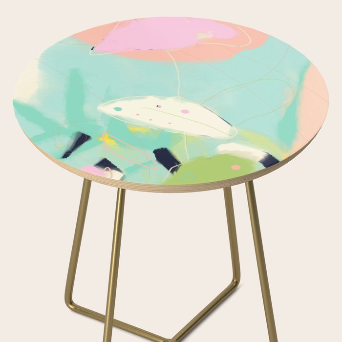minimal floral abstract art Side Table Gallery Image 2