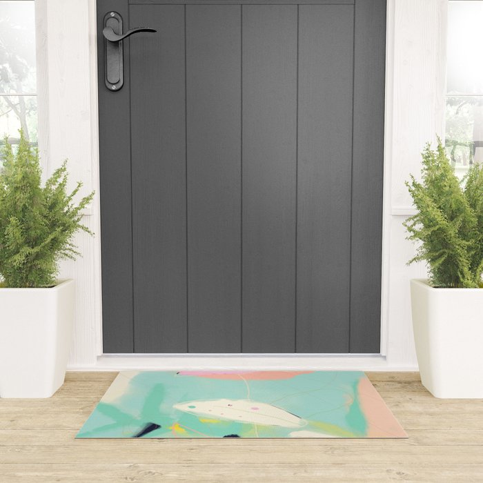 minimal floral abstract art Welcome Mat Gallery Image 3