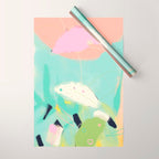 minimal floral abstract art Wrapping Paper Gallery Image 1