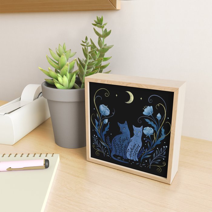 Two Cats Mini Art Print Gallery Image 2