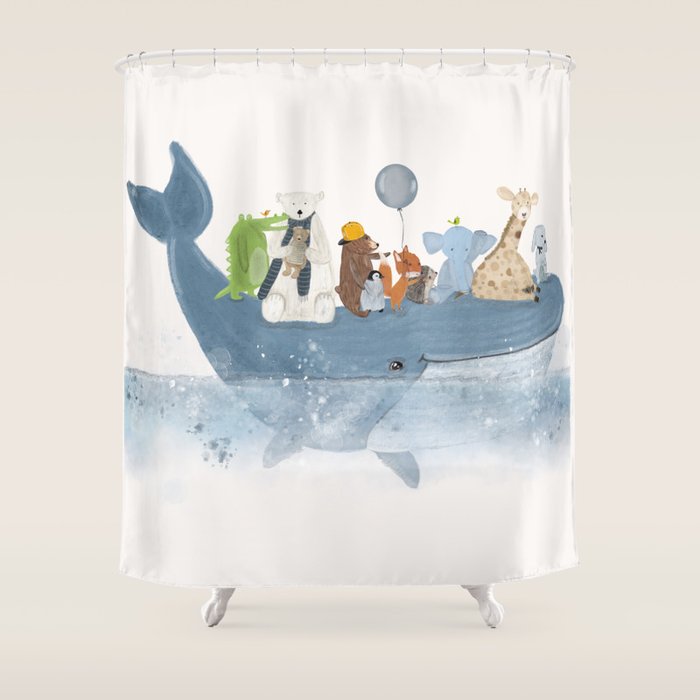 a whale of a time Shower Curtain Gallery Image 1