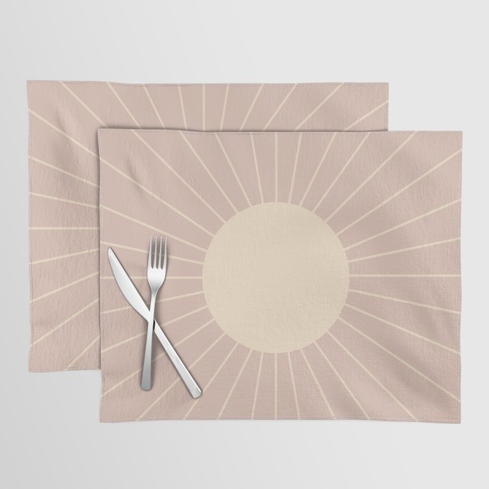 Minimal Sunrays - Neutral Pink Placemat Gallery Image 1