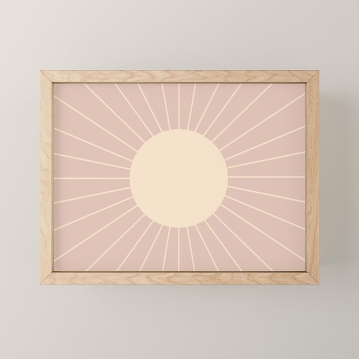 Minimal Sunrays - Neutral Pink Mini Art Print Gallery Image 1