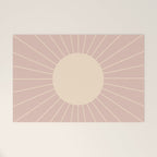 Minimal Sunrays - Neutral Pink Welcome Mat Gallery Image 1