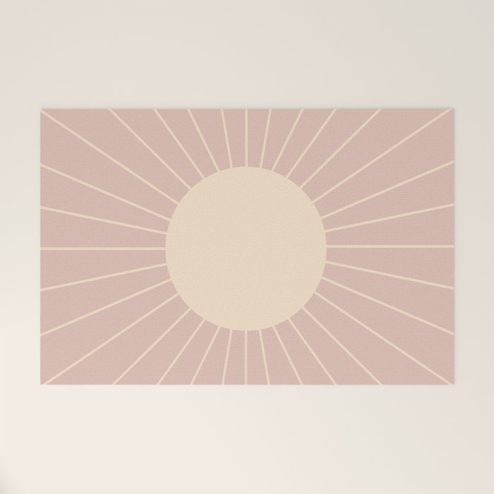 Minimal Sunrays - Neutral Pink Welcome Mat Gallery Image 1