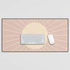 Minimal Sunrays - Neutral Pink Desk Mat Gallery Image 1