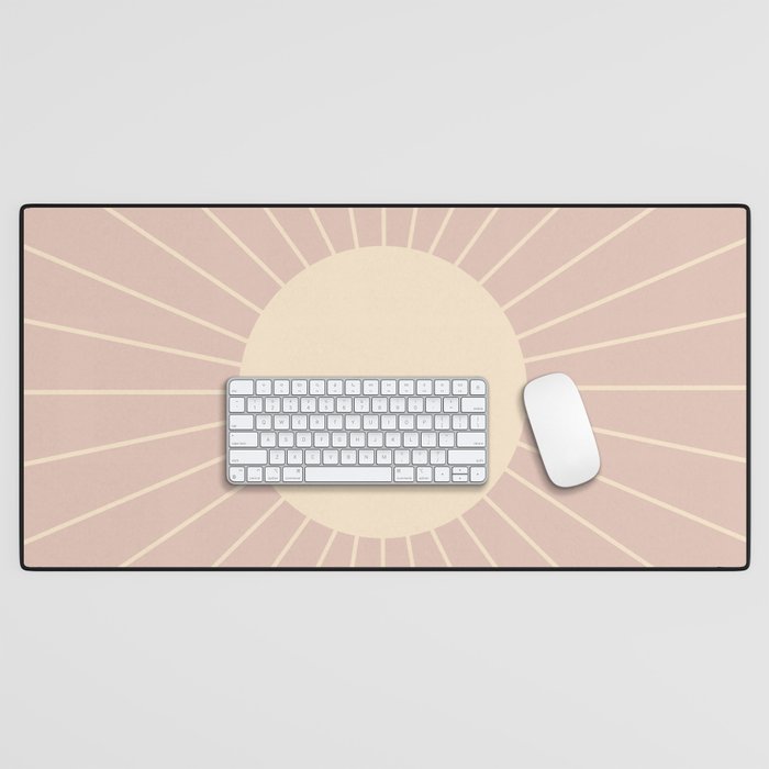 Minimal Sunrays - Neutral Pink Desk Mat Gallery Image 1