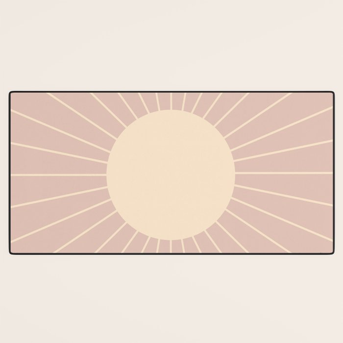 Minimal Sunrays - Neutral Pink Desk Mat Gallery Image 3