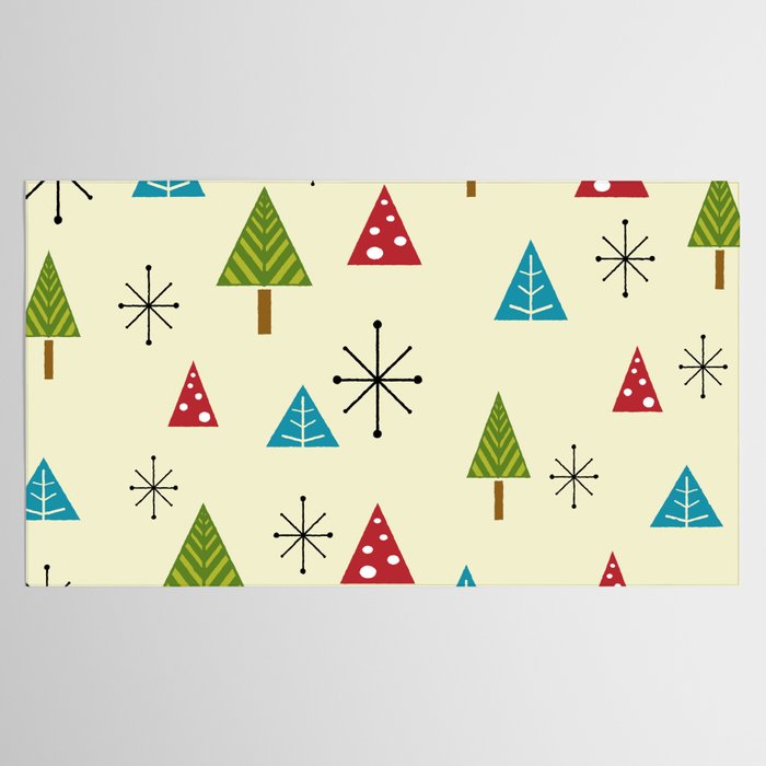Mid Century Modern Christmas Trees Tablecloth Gallery Image 2