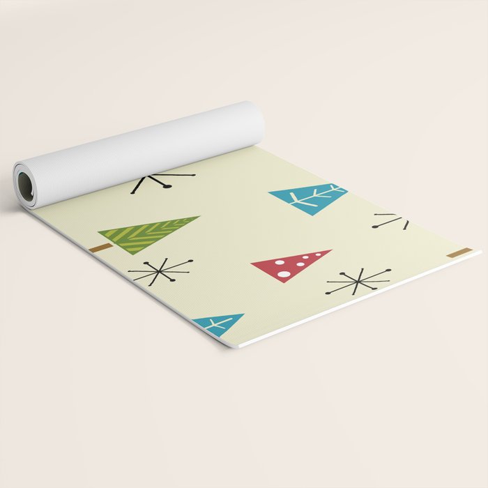 Mid Century Modern Christmas Trees Yoga Mat Gallery Image 2