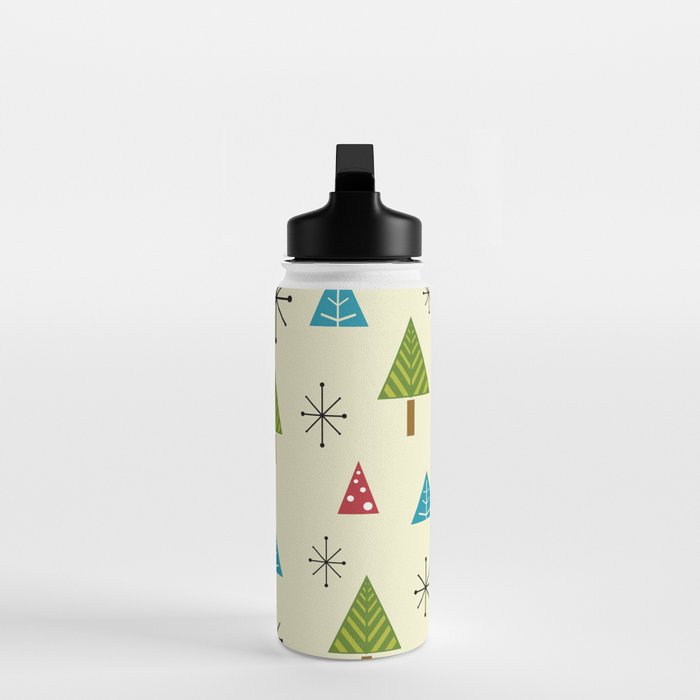 Mid Century Modern Christmas Trees Water Bottle Gallery Image 3