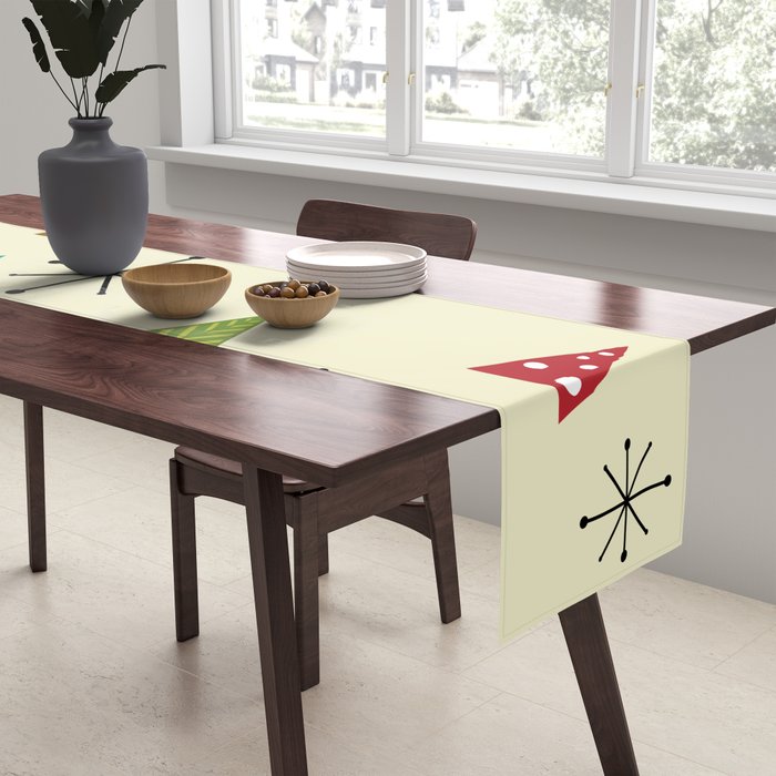Mid Century Modern Christmas Trees Table Runner Gallery Image 2