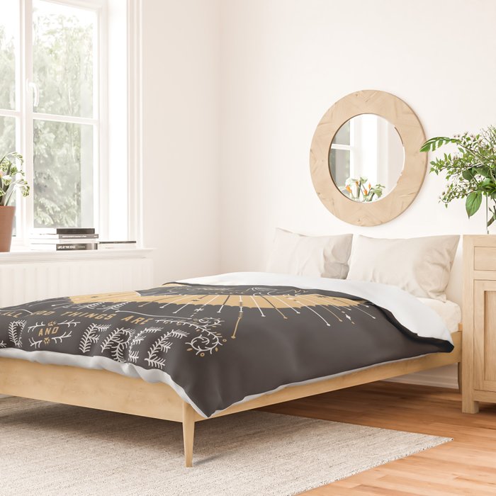 Wild & Free Wolf - Gold & Grey Duvet Cover Gallery Image 2