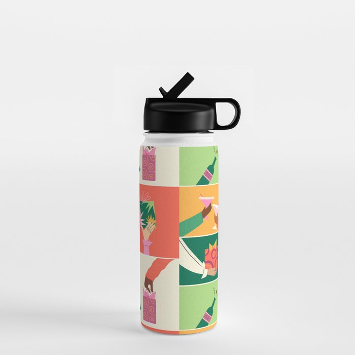 Festive Holiday Gift Exchange Illustration Water Bottle Gallery Image 1
