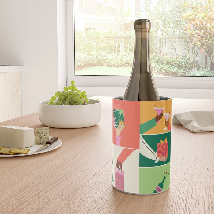 Festive Holiday Gift Exchange Illustration Wine Chiller Gallery Image 4