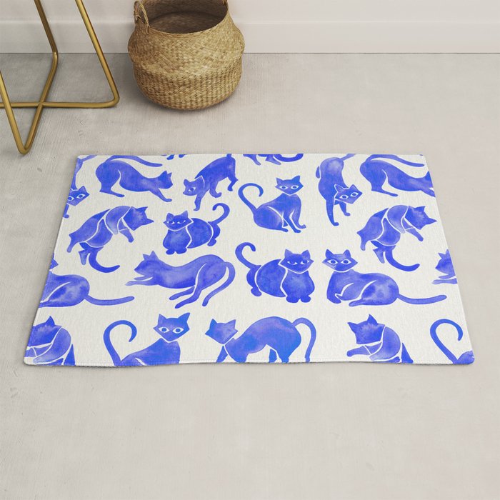 Cat Positions - Blue Palette Rug Gallery Image 1