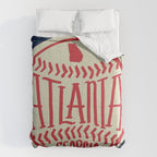 Atlanta Georgia Baseball - Hand Drawn, Script Typography Comforter Gallery Image 6