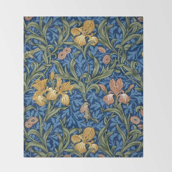 William Morris "Iris" 1. Throw Blanket Gallery Image 2