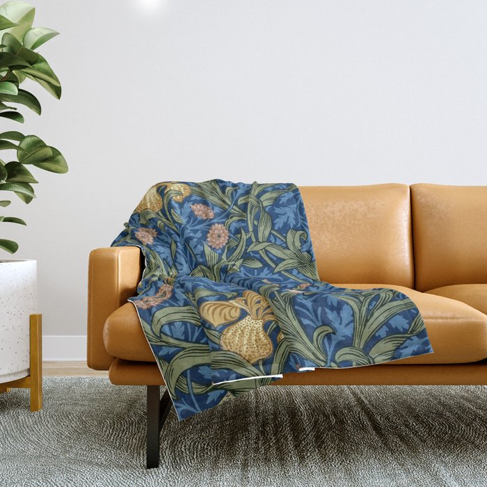 William Morris "Iris" 1. Throw Blanket Gallery Image 1
