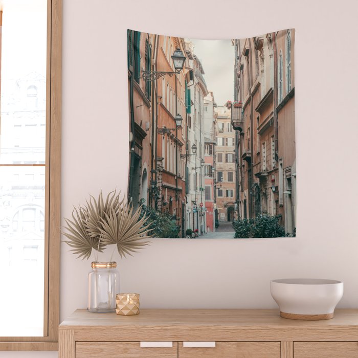 Roman Street - Rome Italy Travel Photography Wall Tapestry Gallery Image 2